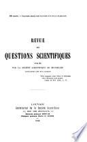 Revue des questions scientifiques
