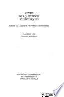 Revue des questions scientifiques