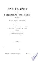 Revue des revues et publications d'académies relatives à l'antiquité classique