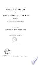 Revue des revues et publications d'académies relatives à l'antiquité classique