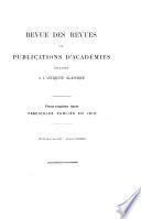 Revue des revues et publications d'académies relatives à l'antiquité classique