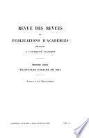 Revue des revues et publications d'académies relatives à l'antiquité classique