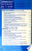 Revue des sciences de l'eau