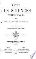 Revue des sciences ecclésiastiques