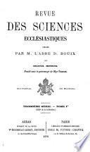 Revue des sciences ecclésiastiques