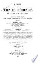 Revue des sciences médicales en France et à l'étranger