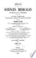 Revue des sciences médicales en France et à l'étranger