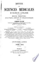 Revue des sciences médicales en France et à l'étranger