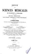 Revue des sciences médicales en France et à l'étranger