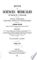 Revue des sciences médicales en France et à l'étranger