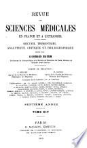 Revue des sciences médicales en France et a ̀l'étranger