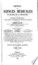 Revue des sciences médicales en France et a ̀l'étranger