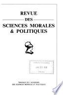 Revue des sciences morales & politiques