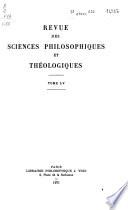 Revue des sciences philosophiques et théologiques