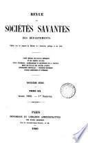 REVUE DES SOCIETIS SAVANTES DES DEPARTMENTS