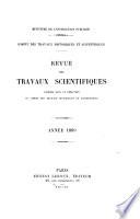 Revue des travaux scientifiques