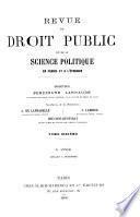 Revue du droit public et de la science politique en France et à l'étranger