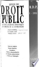 Revue du droit public et de la science politique en France et à l'étranger
