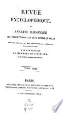 Revue encyclopédique, ou Analyse raisonnée