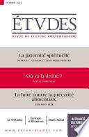 Revue Études : La paternité spirituelle - Où va la droite ? - La lutte contre la précarité alimentaire