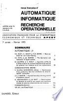 Revue française d'automatique, informatique, recherche opérationnelle
