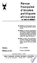 Revue française d'études politiques africaines