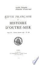 Revue française d'histoire d'outre-mer