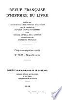 Revue française d'histoire du livre