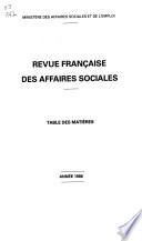 Revue française des affaires sociales