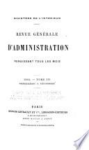 Revue générale d'administration