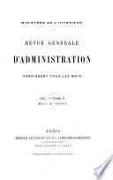 Revue générale d'administration paraissant tous les mois