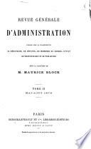 Revue générale d'administration paraissant tous les mois