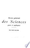 Revue générale des sciences pures et appliquées