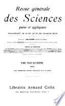 Revue générale des sciences pures et appliquées
