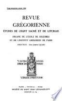 Revue grégorienne