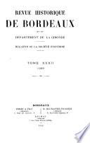 Revue historique de Bordeaux et du département de la Gironde