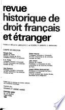 Revue historique de droit français et étranger