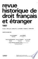 Revue historique de droit français et étranger