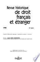 Revue historique de droit français et étranger