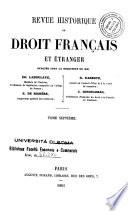 Revue historique de droit français et étranger