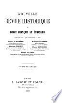 Revue historique de droit français et étranger