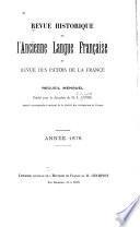 Revue historique de l'ancienne langue française et revue des patois de la France