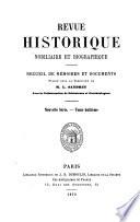 Revue historique nobiliaire et biographique