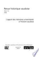 Revue historique vaudoise