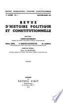 Revue internationale d'histoire politique et constitutionnelle