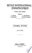 Revue internationale d'onomastique
