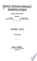 Revue internationale d'onomastique