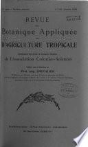 Revue internationale de botanique appliquée et d'agriculture tropicale