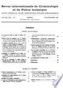 Revue internationale de criminologie et de police technique