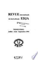 Revue internationale de droit africain EDJA.